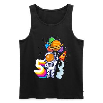 Astronaut 5th Birthday Space Boy Gift - Men's Premium Organic Tank Top - black - Front - Michal (187cm)
