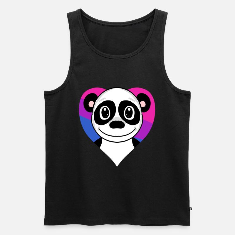 Bisexuell Panda Geschenk - Männer Premium Bio Tank Top - Schwarz