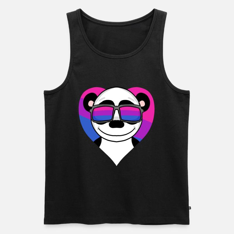 Bisexuell Panda Geschenk - Männer Premium Bio Tank Top - Schwarz