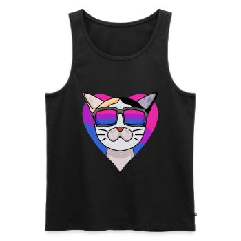 Cadeau bisexuel japonais Bobtail Cat - Débardeur bio Premium Homme - noir - Devant - Michal (187cm)