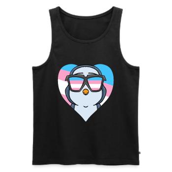 Transgender Transsexuell Pinguin Geschenk - Männer Premium Bio Tank Top - Schwarz - Vorne - Michal (187cm)