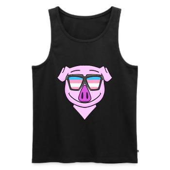 Transgender Transsexuell Schwein Geschenk - Männer Premium Bio Tank Top - Schwarz - Vorne - Michal (187cm)