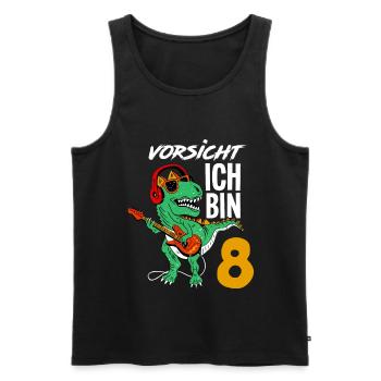 Dinosaurier 9. Geburtstag Gitarre Jungen Geschenk - Männer Premium Bio Tank Top - Schwarz - Vorne - Michal (187cm)