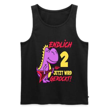 Dinosaurier 9. Geburtstag Gitarre Mädchen Geschenk - Männer Premium Bio Tank Top - Schwarz - Vorne - Michal (187cm)