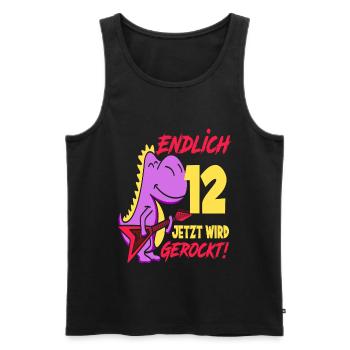 Dinosaurier 9. Geburtstag Gitarre Mädchen Geschenk - Männer Premium Bio Tank Top - Schwarz - Vorne - Michal (187cm)