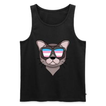 Transgender Transsexual Burma Cat Gift - Men's Premium Organic Tank Top - black - Front - AI Model Male 178 light (178cm)