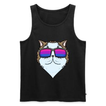 Bisexual Persian Cat Cat Gift - Men's Premium Organic Tank Top - black - Front - Michal (187cm)