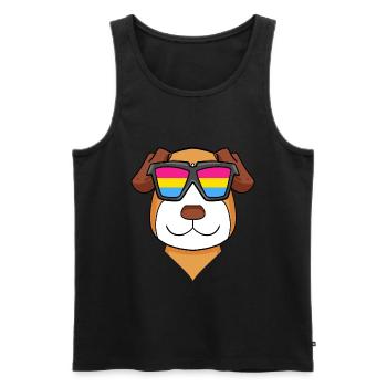 Chien Pansexuel Jack Russell Terrier - Débardeur bio Premium Homme - noir - Devant - Michal (187cm)