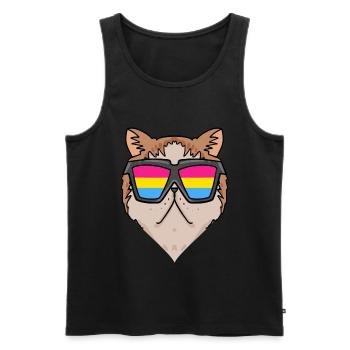 Chat exotique pansexuel à poil court - Chat - Débardeur bio Premium Homme - noir - Devant - Michal (187cm)