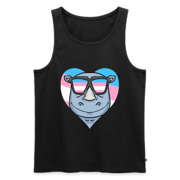Transgender Transsexuell Nashorn Geschenk - Männer Premium Bio Tank Top - Schwarz - Vorne - Michal (187cm)