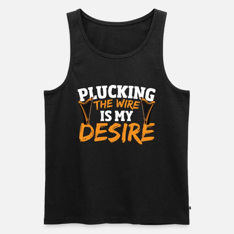 Design Eines Harfeninstruments Für Einen - Männer Premium Bio Tank Top - Schwarz