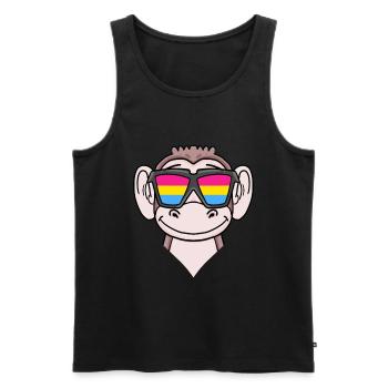 Pansexuell Affe Geschenk - Männer Premium Bio Tank Top - Schwarz - Vorne - AI Model Male 178 light (178cm)