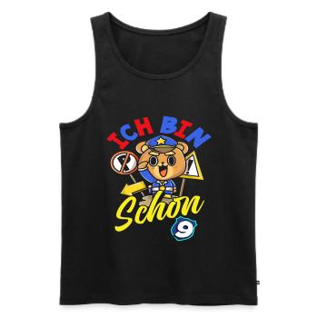 Polizei 9. Geburtstag Jungs Mädchen Geschenk - Männer Premium Bio Tank Top - Schwarz - Vorne - Michal (187cm)