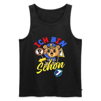 Polizei 7. Geburtstag Jungs Mädchen Geschenk - Männer Premium Bio Tank Top - Schwarz - Vorne - Michal (187cm)