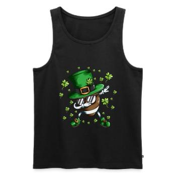 Football Fans St. Patrick's Day Dab Holiday Outfit - Men's Premium Organic Tank Top - black - Front - Michal (187cm)