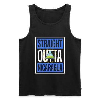 Straight Outta Nicaragua - Männer Premium Bio Tank Top - Schwarz - Vorne - Michal (187cm)