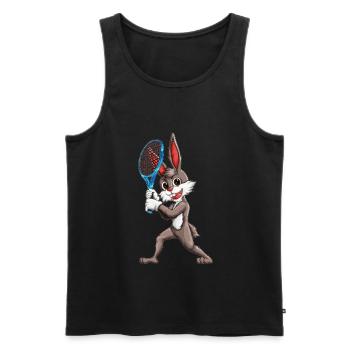 Rabbit Rabbit Tennis Sport Design Racket - Men's Premium Organic Tank Top - black - Front - AI Model Male 178 light (178cm)
