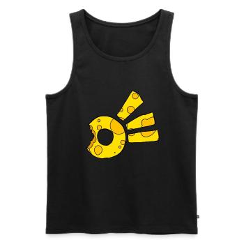 Cheese Comet Symbol - Men's Premium Organic Tank Top - black - Front - AI Model Male 178 light (178cm)
