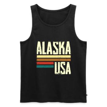 Retro Vintage Alaska - Men's Premium Organic Tank Top - black - Front - Michal (187cm)