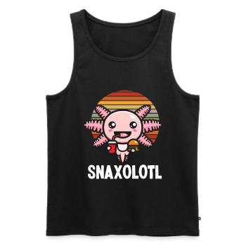 Axolotl - Männer Premium Bio Tank Top - Schwarz - Vorne - Michal (187cm)