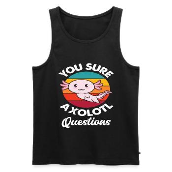 Retro Axolotl Spruch - Männer Premium Bio Tank Top - Schwarz - Vorne - Michal (187cm)