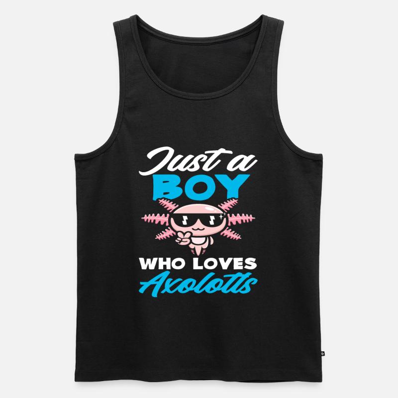 Axolotl Junge - Männer Premium Bio Tank Top - Schwarz