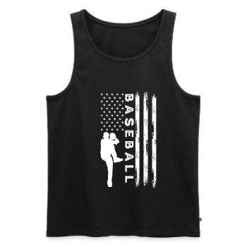 Baseball Drapeau américain - Débardeur bio Premium Homme - noir - Devant - Michal (187cm)