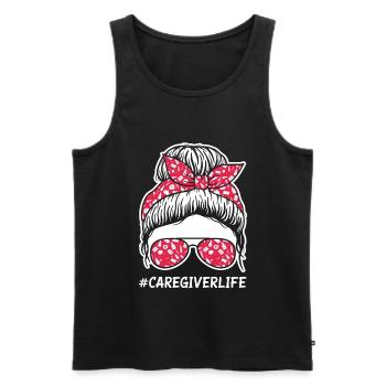 Caregiver Life - Men's Premium Organic Tank Top - black - Front - Michal (187cm)