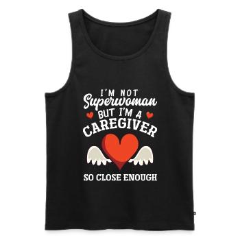 Caregiver Superheroine - Men's Premium Organic Tank Top - black - Front - Michal (187cm)