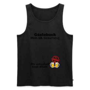 Gästebuch Gästeliste 18. Geburtstag Erinnerung - Männer Premium Bio Tank Top - Schwarz - Vorne - Michal (187cm)