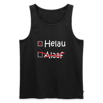 Helau, Alaaf, Düsseldorf, Köln, Karneval (weiß) - Männer Premium Bio Tank Top - Schwarz - Vorne - Michal (187cm)