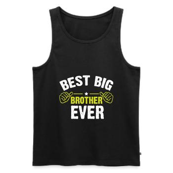 Best Big Brother Ever - Bester Großer Bruder - Männer Premium Bio Tank Top - Schwarz - Vorne - Michal (187cm)