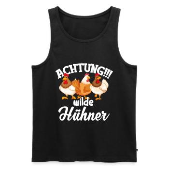 Junggesellin lustig Spruch lustige Sprüche - Männer Premium Bio Tank Top - Schwarz - Vorne - Michal (187cm)