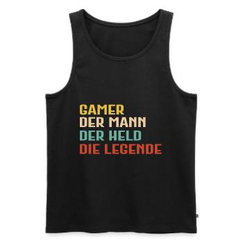 Gaming Der Mann Der Held Die Legende - Gamer - Männer Premium Bio Tank Top - Schwarz - Vorne - Michal (187cm)