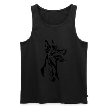 Doberman - Men's Premium Organic Tank Top - black - Front - Michal (187cm)