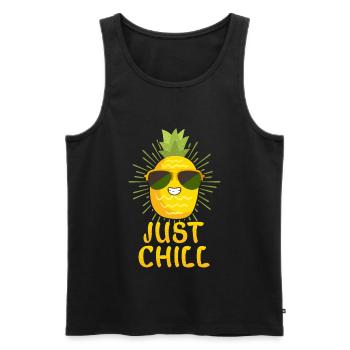Ananas - Männer Premium Bio Tank Top - Schwarz - Vorne - AI Model Male 178 light (178cm)