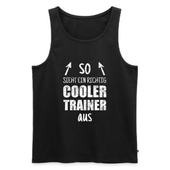 So sieht ein richtig cooler Trainer aus - Männer Premium Bio Tank Top - Schwarz - Vorne - Michal (187cm)