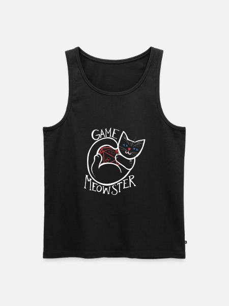 game meowster cat - Men's Premium Organic Tank Top - black