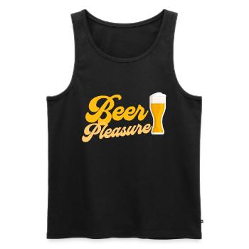 Bière Tente à bière - Débardeur bio Premium Homme - noir - Devant - Michal (187cm)