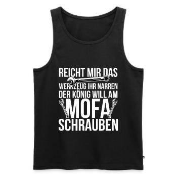 Mofa Schrauber - Moped Motorrad Biker Geschenkidee - Männer Premium Bio Tank Top - Schwarz - Vorne - Michal (187cm)