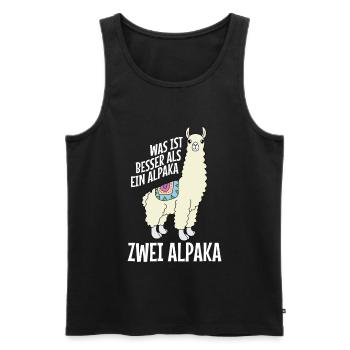 Alpaka Leben Besser mit Alpaka Lama Zoo Geschenk - Männer Premium Bio Tank Top - Schwarz - Vorne - Michal (187cm)