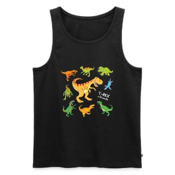 T-Rex and friends Dinosaurier - Männer Premium Bio Tank Top - Schwarz - Vorne - Michal (187cm)
