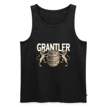 Grantler Grantln Bavarian Sayings Gift - Men's Premium Organic Tank Top - black - Front - AI Model Male 178 light (178cm)