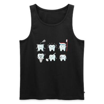 Tooth Teeth Dentist HelperGift - Men's Premium Organic Tank Top - black - Front - Michal (187cm)