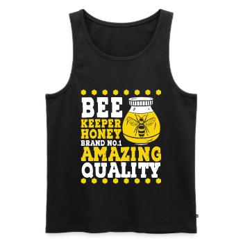 Bee Keeper Honey Amazing Quality Apiculture Abeille - Débardeur bio Premium Homme - noir - Devant - AI Model Male 178 light (178cm)