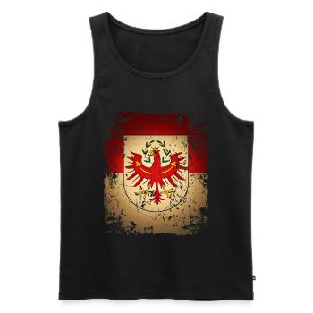 Tyrol Retro Blason Drapeau Drapeau Bua Madl tyrolien - Débardeur bio Premium Homme - noir - Devant - AI Model Male 178 light (178cm)