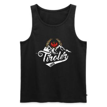 Tirol Tiroler 1809 Berge mit Adler Wappen Retro - Männer Premium Bio Tank Top - Schwarz - Vorne - Michal (187cm)