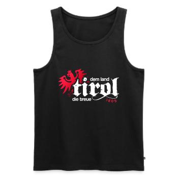 Dem Land Tirol die Treue! Tiroler Adler Wappen - Männer Premium Bio Tank Top - Schwarz - Vorne - AI Model Male 178 light (178cm)