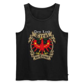 Dem Land Tirol die Treue mit Tiroler Adler Wappen - Männer Premium Bio Tank Top - Schwarz - Vorne - AI Model Male 178 light (178cm)