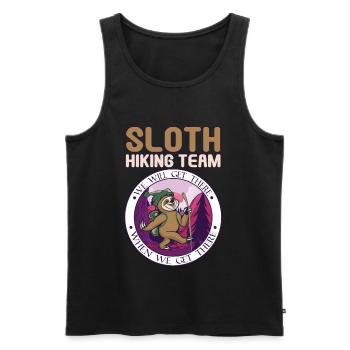 Sloth Hiking Team Sloth Rest Hiking Walkers - Men's Premium Organic Tank Top - black - Front - AI Model Male 178 light (178cm)